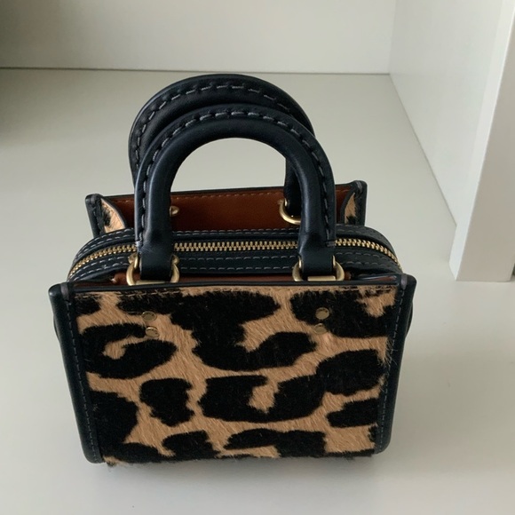 Coach Mini Bag in Black and Tan Animal Print - Picture 8 of 16